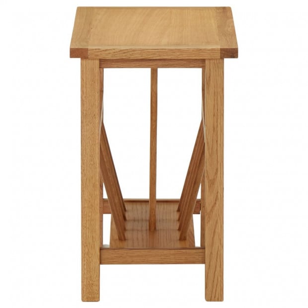 Magazine Table 45x27x42cm Solid Oak Wood Image 3