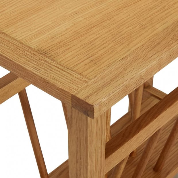 Magazine Table 45x27x42cm Solid Oak Wood Image 5