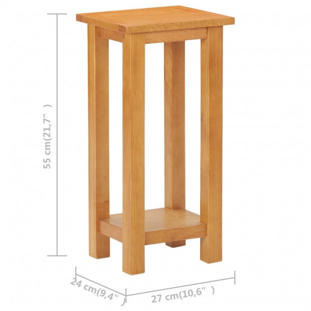 Side Table 27x24x55 Cm Solid Oak Wood Image 6