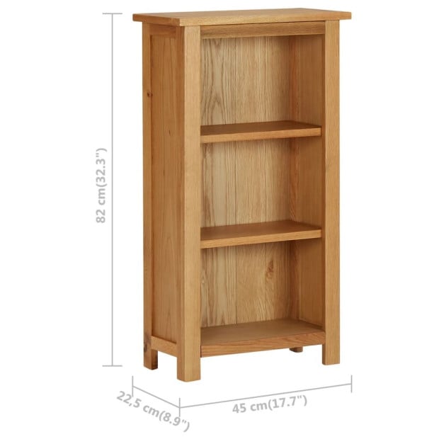 Bookcase 45x22.5x82 Cm Solid Oak Wood Image 6