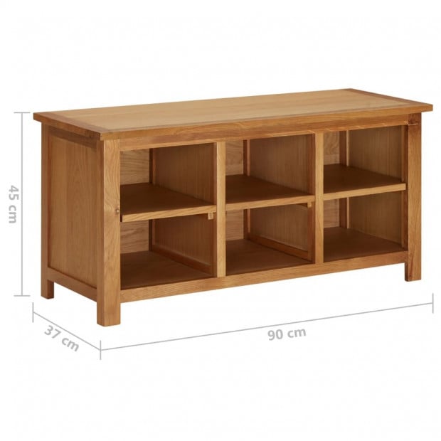 Shoe Rack 90x37x45cm Solid Oak Wood Image 7