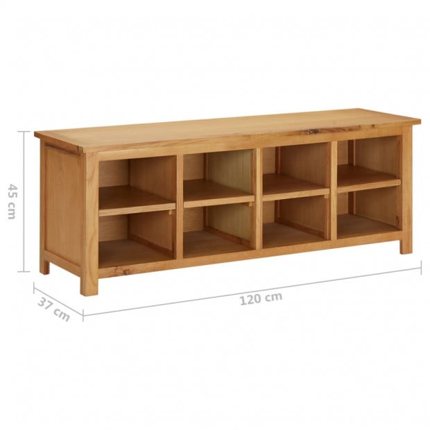 Shoe Rack 120x37x45cm Solid Oak Wood Image 7