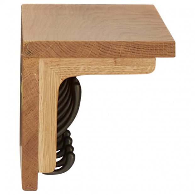 Coat Rack 60x16x16cm Solid Oak Wood Image 3