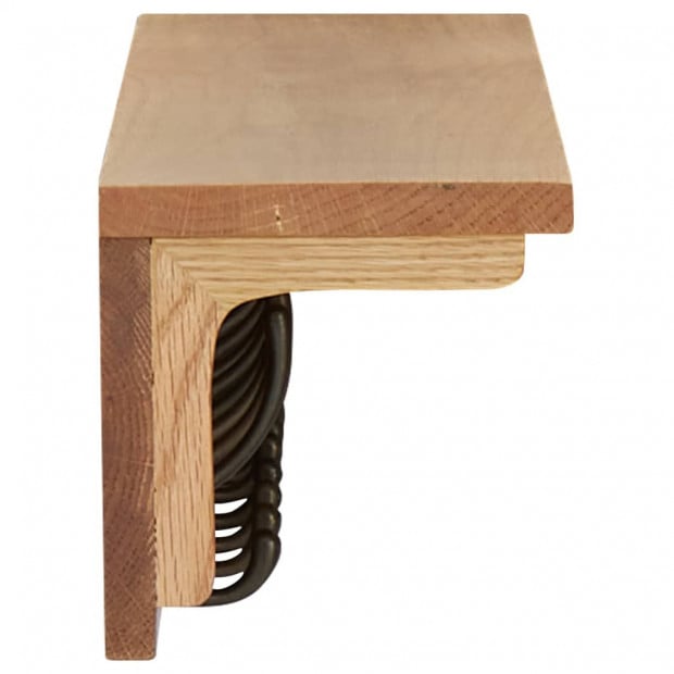 Coat Rack 90x16x16cm Solid Oak Wood Image 3