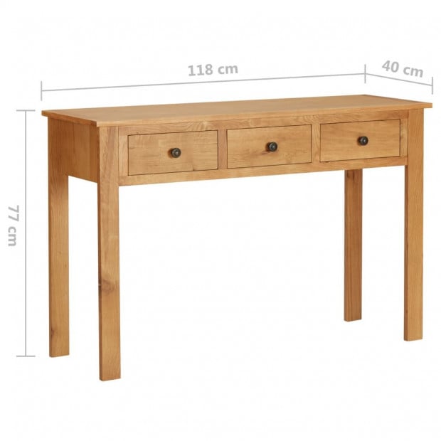 Dressing Table 118x40x77 Cm Solid Oak Wood Image 8