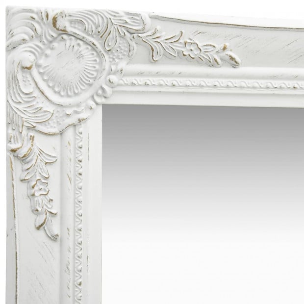 Wall Mirror Baroque Style 40x40cm White Image 2