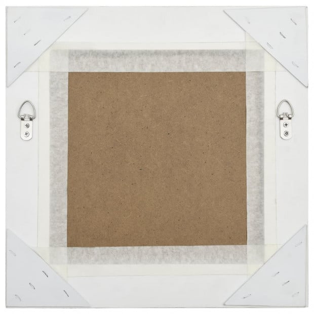 Wall Mirror Baroque Style 40x40cm White Image 3