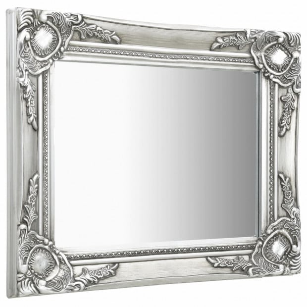 Wall Mirror Baroque Style 50x40cm Silver Image 3