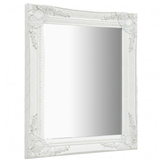 Wall Mirror Baroque Style 50x60cm White Image 3