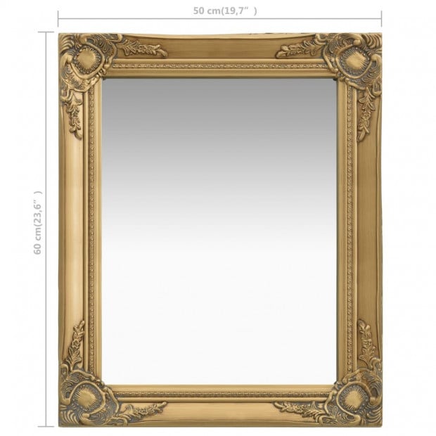 Wall Mirror Baroque Style 50x60cm Gold Image 6