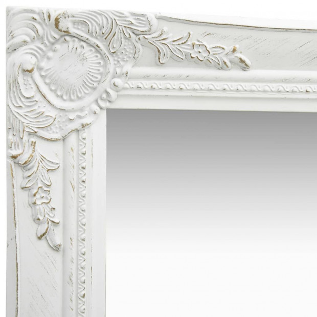 Wall Mirror Baroque Style 60x60 Cm White Image 3