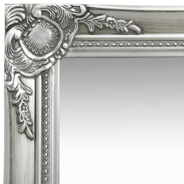 Wall Mirror Baroque Style 60x60 Cm Silver Image 3