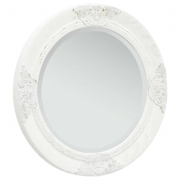 Wall Mirror Baroque Style 50 Cm White