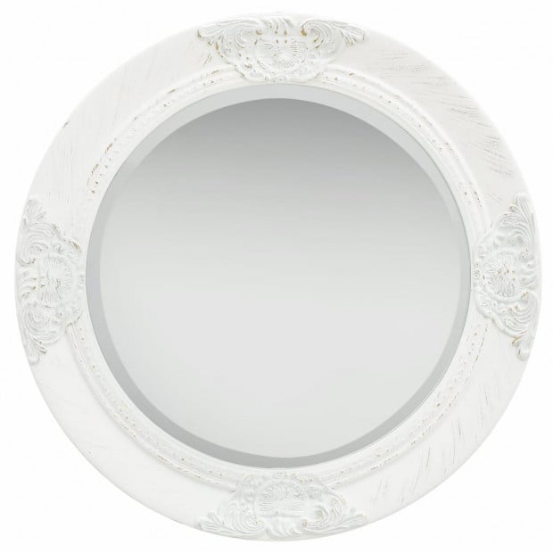 Wall Mirror Baroque Style 50 Cm White Image 2
