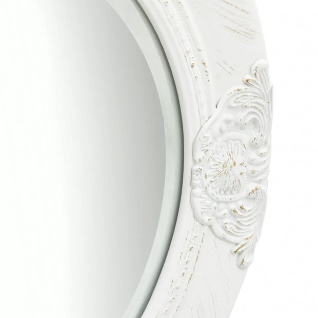 Wall Mirror Baroque Style 50 Cm White Image 3