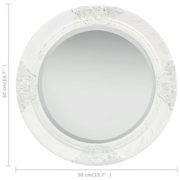 Wall Mirror Baroque Style 50 Cm White Image 5