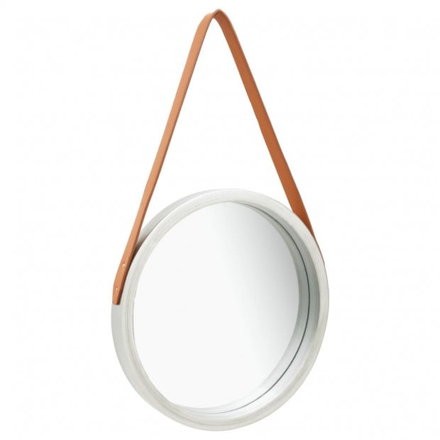 Wall Mirror With Strap 40cm Silver