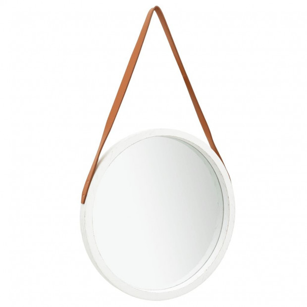 Wall Mirror With Strap 50cm White
