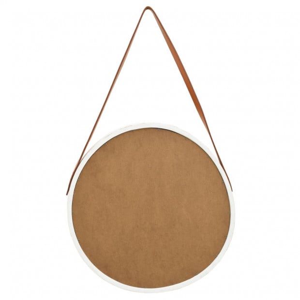 Wall Mirror With Strap 50cm White Image 5