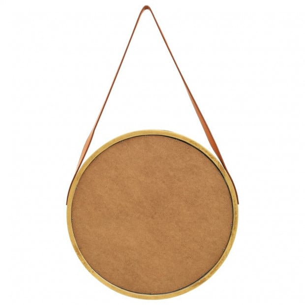 Wall Mirror With Strap 50cm Gold Image 5