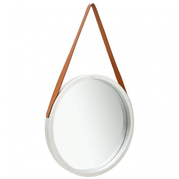 Wall Mirror With Strap 50cm Silver