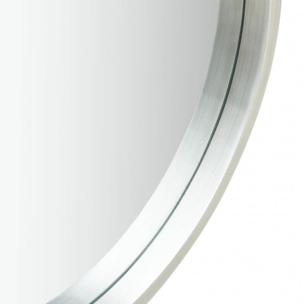 Wall Mirror With Strap 50cm Silver Image 3