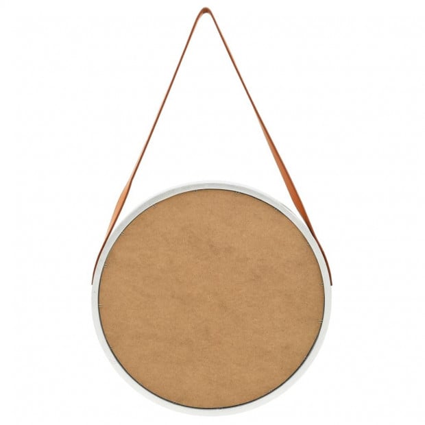Wall Mirror With Strap 50cm Silver Image 5