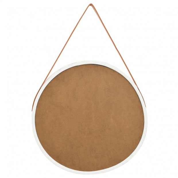 Wall Mirror With Strap 60cm White Image 3