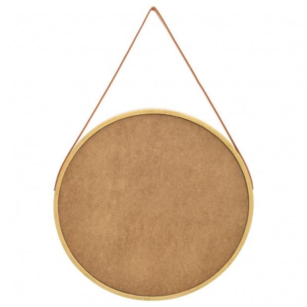 Wall Mirror With Strap 60cm Gold Image 3