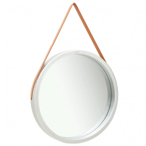 Wall Mirror With Strap 60cm Silver Image 2