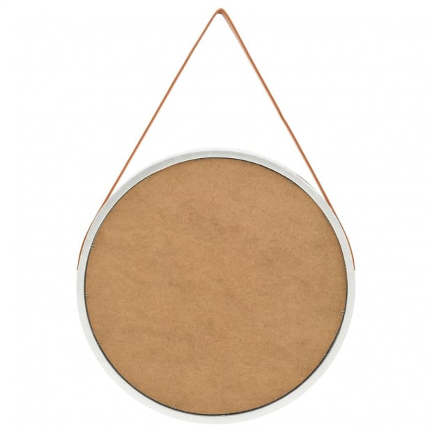 Wall Mirror With Strap 60cm Silver Image 3