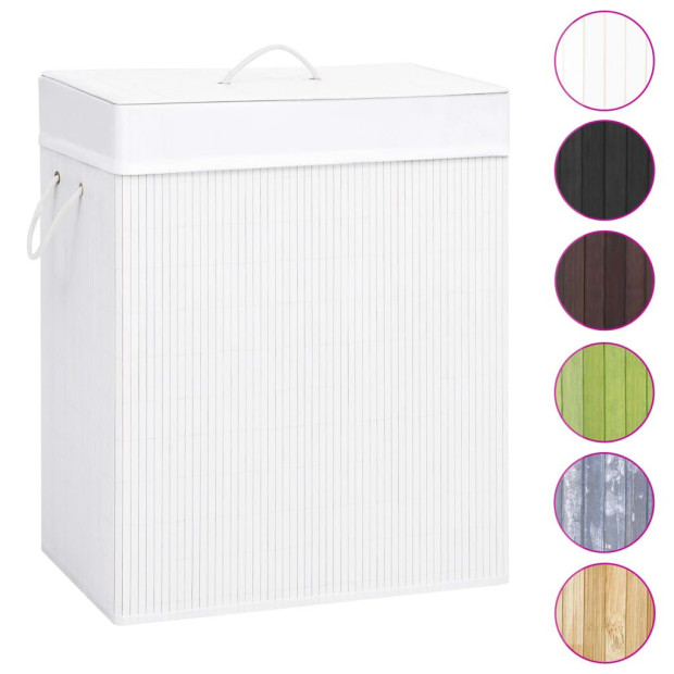 Bamboo Laundry Basket White 100 L Image 2