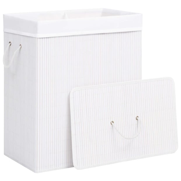 Bamboo Laundry Basket White 100 L Image 3