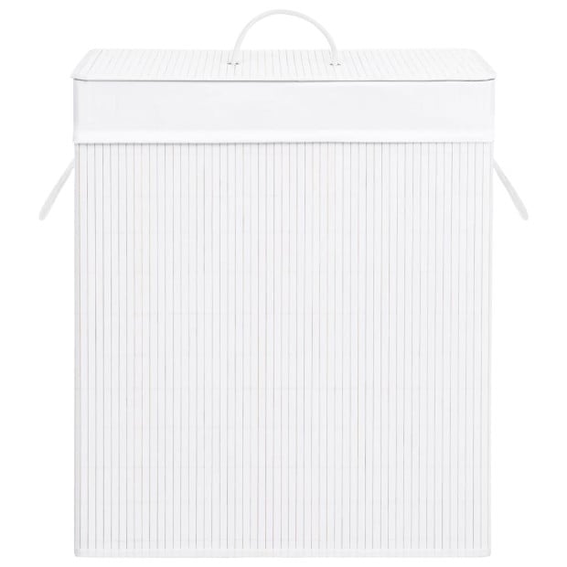 Bamboo Laundry Basket White 100 L Image 4