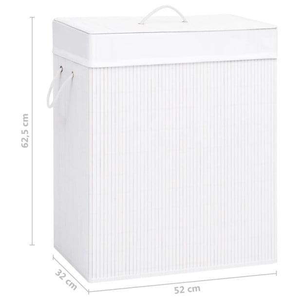 Bamboo Laundry Basket White 100 L Image 9