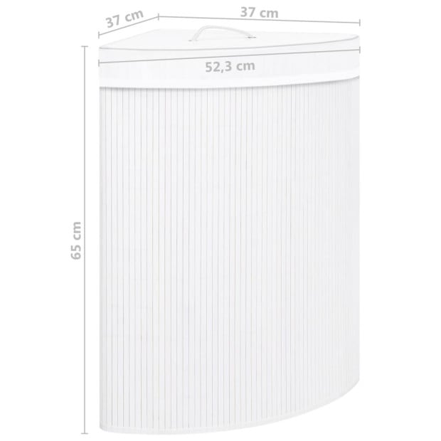 Bamboo Corner Laundry Basket White 60 L Image 7