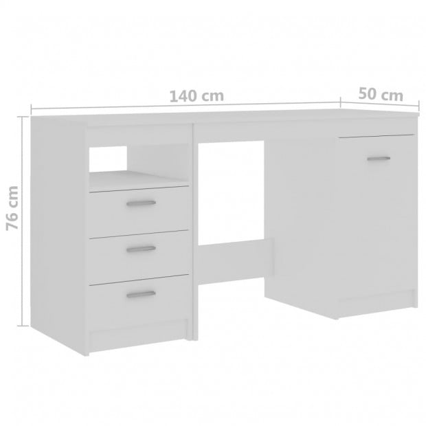 Desk White 140x50x76 Cm Chipboard Image 9