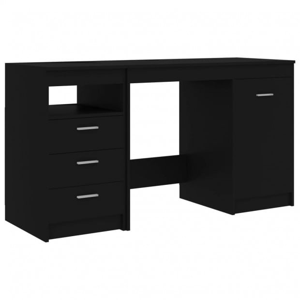 Desk Black 140x50x76 Cm Chipboard Image 2