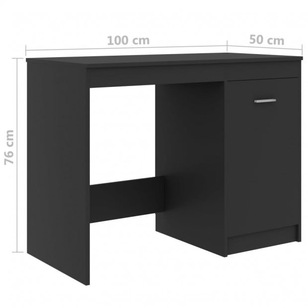 Desk Grey 140x50x76 Cm Chipboard Image 9