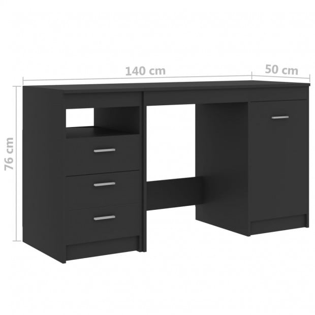Desk Grey 140x50x76 Cm Chipboard Image 10