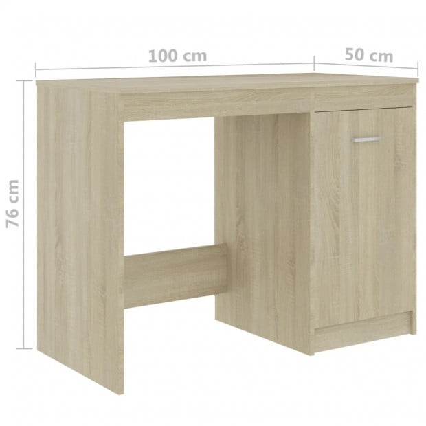 Desk Sonoma Oak 140x50x76 Cm Chipboard Image 9