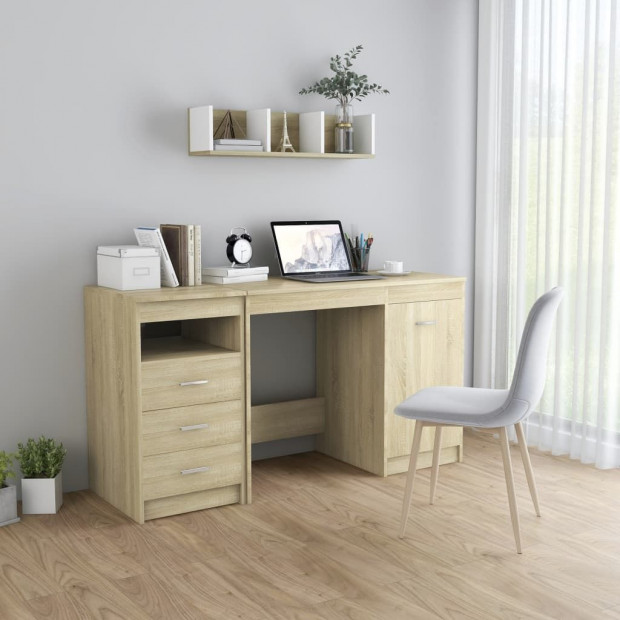 Desk Sonoma Oak 140x50x76 Cm Chipboard Image 2