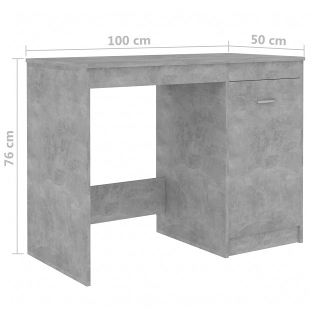 Desk Concrete Grey 140x50x76 Cm Chipboard Image 9