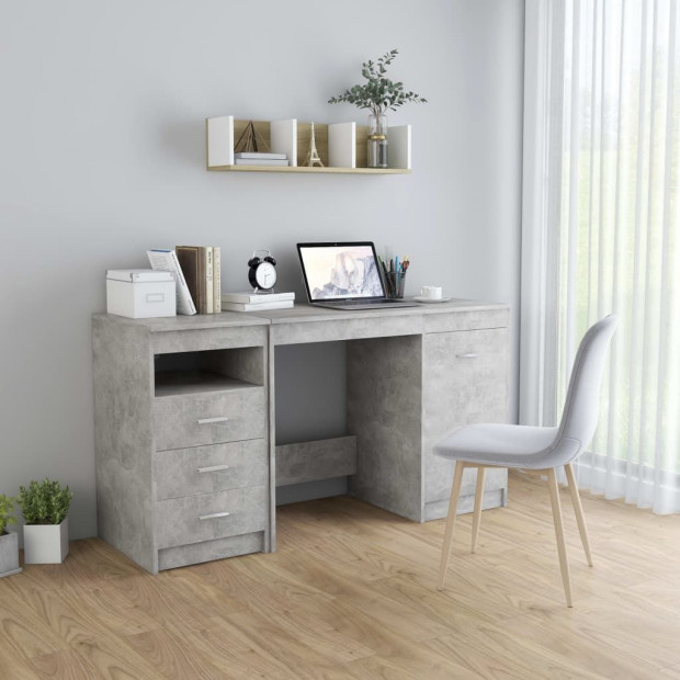 Desk Concrete Grey 140x50x76 Cm Chipboard Image 2
