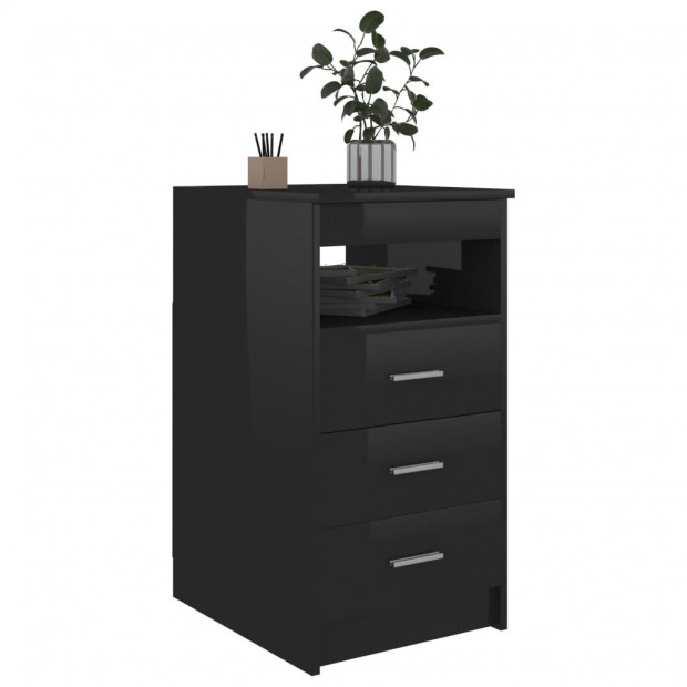 Desk High Gloss Black 140x50x76 Cm Chipboard Image 4