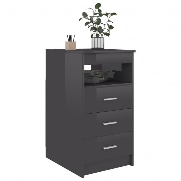 Desk High Gloss Grey 140x50x76 Cm Chipboard Image 4