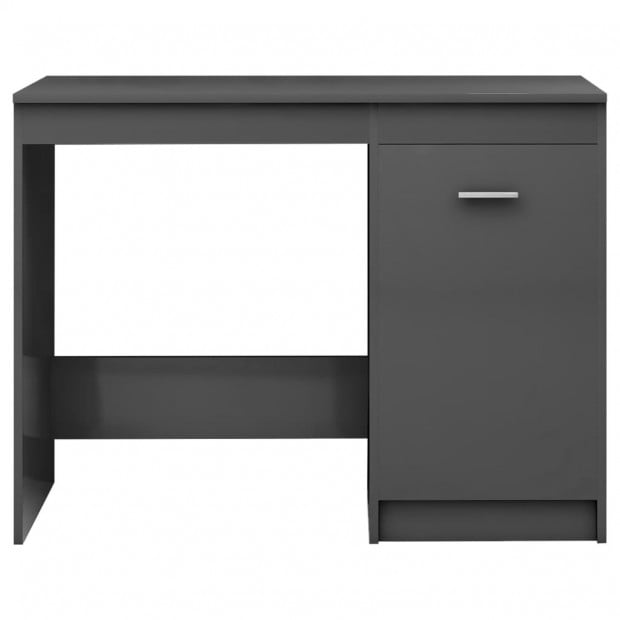 Desk High Gloss Grey 140x50x76 Cm Chipboard Image 9