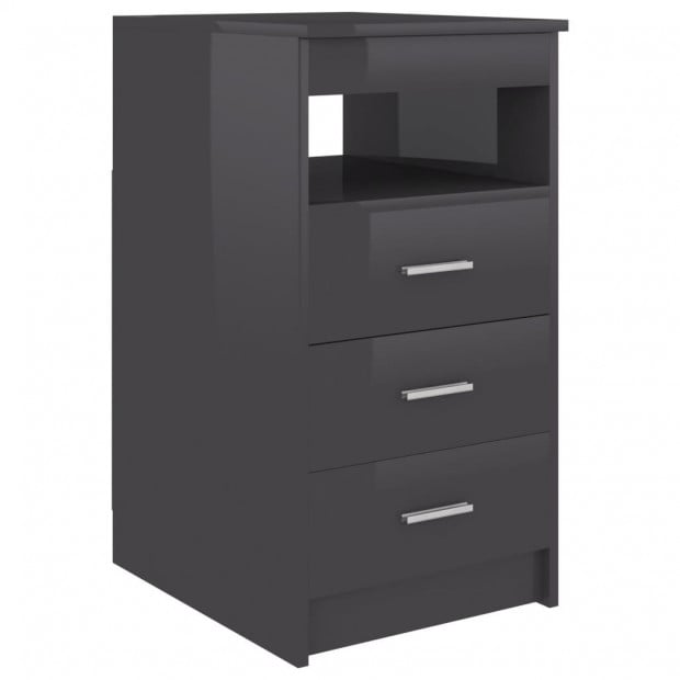Desk High Gloss Grey 140x50x76 Cm Chipboard Image 10