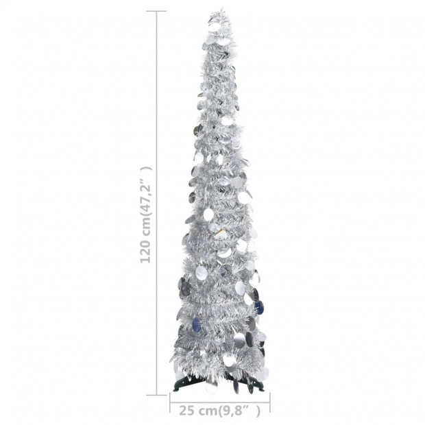 Pop-up Artificial Christmas Tree Silver 120 Cm Pet Image 5