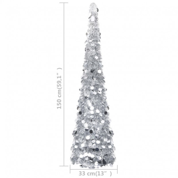 Pop-up Artificial Christmas Tree Silver 150 Cm Pet Image 5